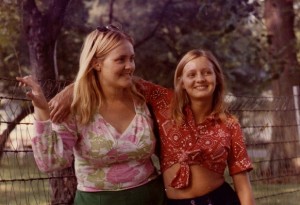 Sisters Susie James (me) and Judy Ellen James now Moore, mid-1970s in Greenwood, Miss. Great-granddaughters of Monroe James, daughters of David Franklin James, the Marine.